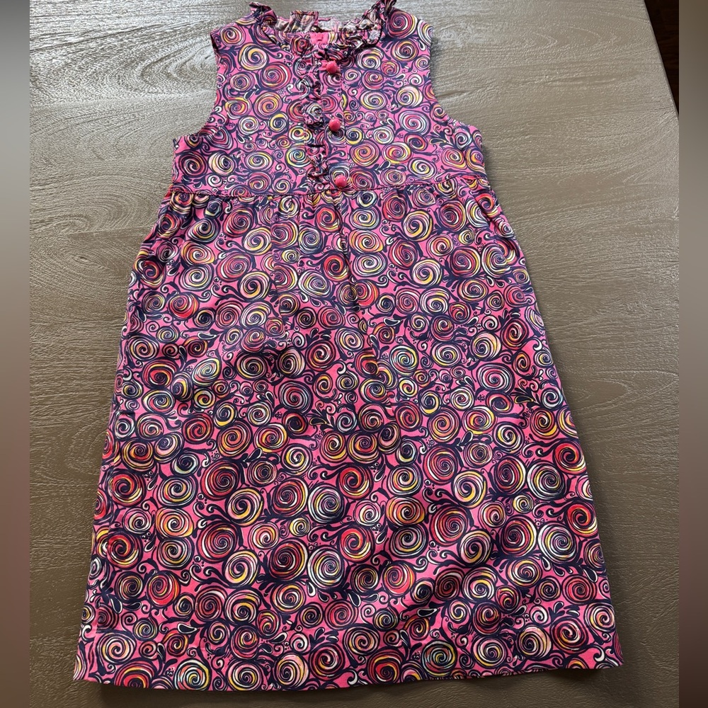 Lilly Pulitzer Girl’s Fall Print Sleeveless Shift Dress, lined, size 12
